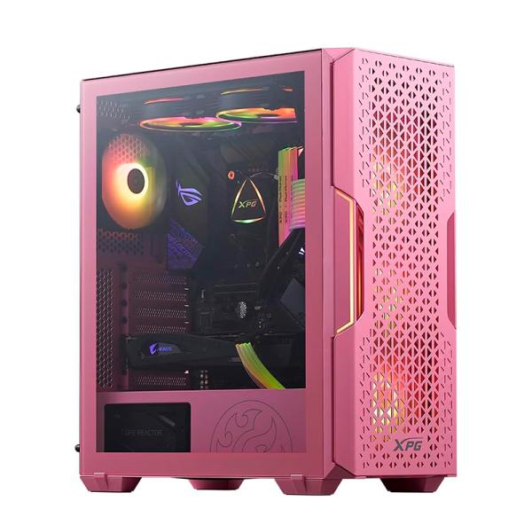 CASE GAMING RGB ADATA XPG STARKER AIR PINK MID TOWER VENTILADORES 2 DE 120MM CON VIDRIO LATERAL Y MALLA FRONTAL STARKERAIR-PKCUS ROSADO