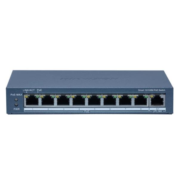 SWITCH HIKVISION DS-3E1309P-EI/M 8 PUERTOS POE FAST ETHERNET 10/100 MBPS / 1 PUERTO GIGABIT RJ45 ADMINISTRABLE 301802705 AZUL