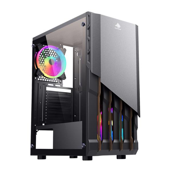 CASE GAMING RGB  EAGLE WARRIOR CG03AARA001C  MID TOWER 1 VENTILADOR DE 120MM CON TIRA RGB NEGRO