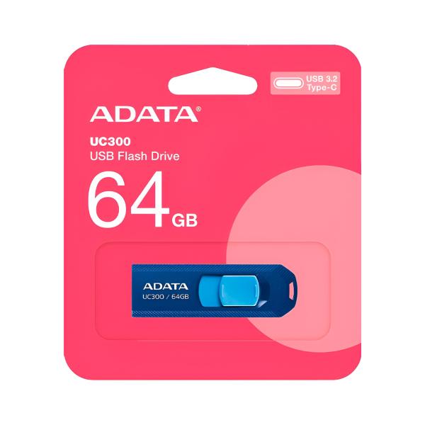 MEMORIA USB 64GB ADATA UC300 USB-C 3.2 GEN 1 ACHO-UC300-64G-RN/BU AZUL / CELESTE