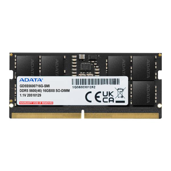 MEMORIA RAM LAPTOP 16GB ADATA GD5S5600716G-SMI DDR5 5600MHZ CL46 1.1V NEGRO