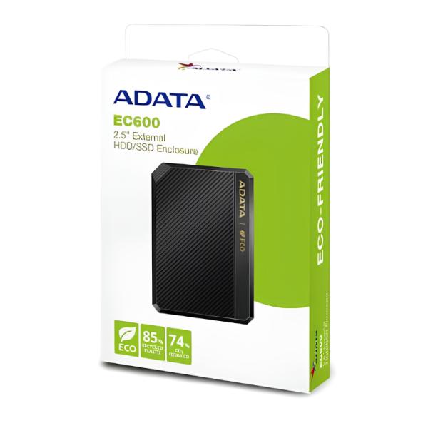 ENCAPSULADOR USB 3.2 GEN2 ADATA 2.5 PULG 5V 85% EC600-BCBK NEGRO