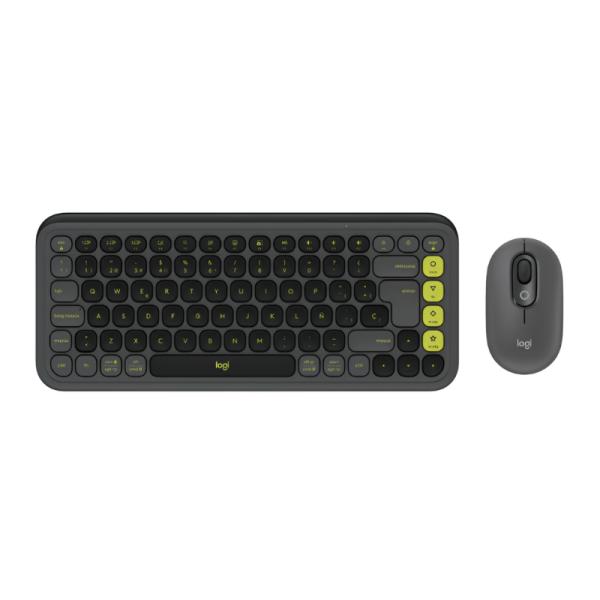 TECLADO Y MOUSE LOGITECH POP ICON COMBO INALÁMBRICO BLUETOOTH ESPAÑOL 920-013052 NEGRO
