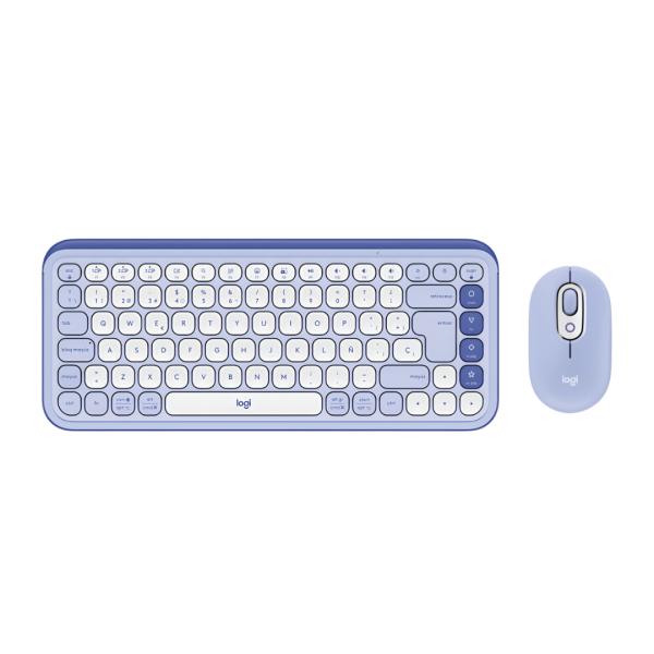 TECLADO Y MOUSE LOGITECH POP ICON COMBO INALÁMBRICO BLUETOOTH ESPAÑOL 920-013054 LILA