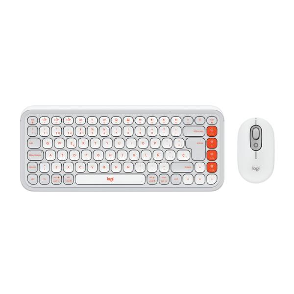 TECLADO Y MOUSE LOGITECH POP ICON COMBO INALÁMBRICO BLUETOOTH ESPAÑOL 920-013055 BLANCO