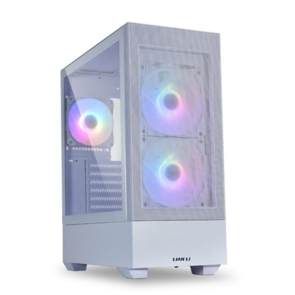 CASE GAMING RGB LIAN LI LANCOOL 205 MESH MID TOWER 2 VENTILADORES DE 140MM Y 1 DE 120MM CON VIDRIO LATERAL + PANEL FRONTAL DE MALLA G99.OE764CW.00 BLANCO