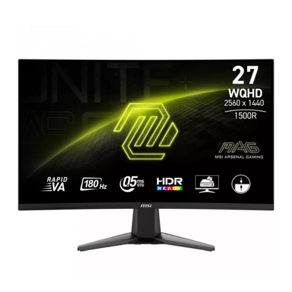 MONITOR MSI CURVO 27" MAG 27CQ6F WQHD 2560X1440 RAPID VA 180HZ FREESYNC HDR HDMI/DP 9S6-3CD91M-001 NEGRO
