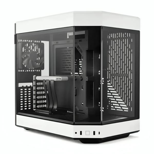 CASE GAMING HYTE Y60 MID TOWER VENTILADORES 3 DE 120MM CON VIDRIO FRONTAL, LATERAL Y ESQUINA CS-HYTE-Y60-BW BLANCO / NEGRO