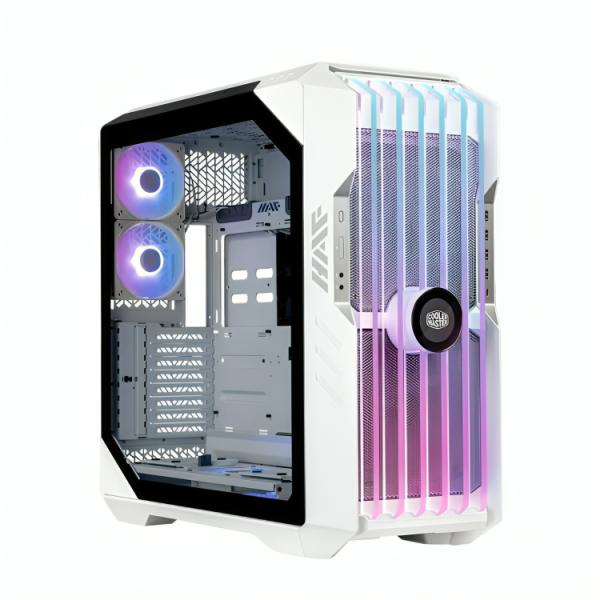 CASE GAMING RGB COOLER MASTER HAF 700 EVO FULL TOWER 2 VENTILADORES DE 200MM Y 3 DE 120MM CON VIDRIO LATERAL Y MALLA FRONTAL H700E-WGNN-S00 BLANCO