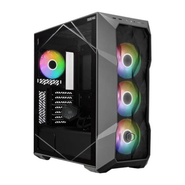 CASE GAMING RGB COOLER MASTER TD500 MAX MID TOWER VENTILADORES 4 DE 120MM CON FUENTE DE PODER INCLUIDA TD500V2-MGNN85-SL0 NEGRO