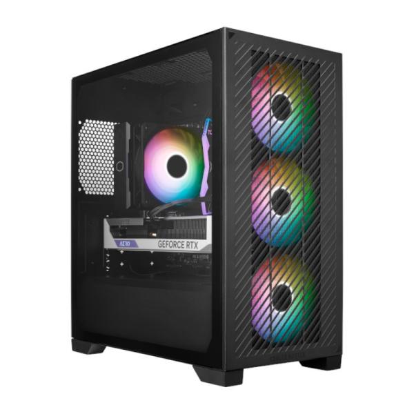 CASE GAMING RGB COOLER MASTER ELITE 301 MINI TOWER VENTILADORES 3 DE 120MM CON VIDRIO LATERAL Y MALLA FRONTAL E301-KGNN-S00 NEGRO