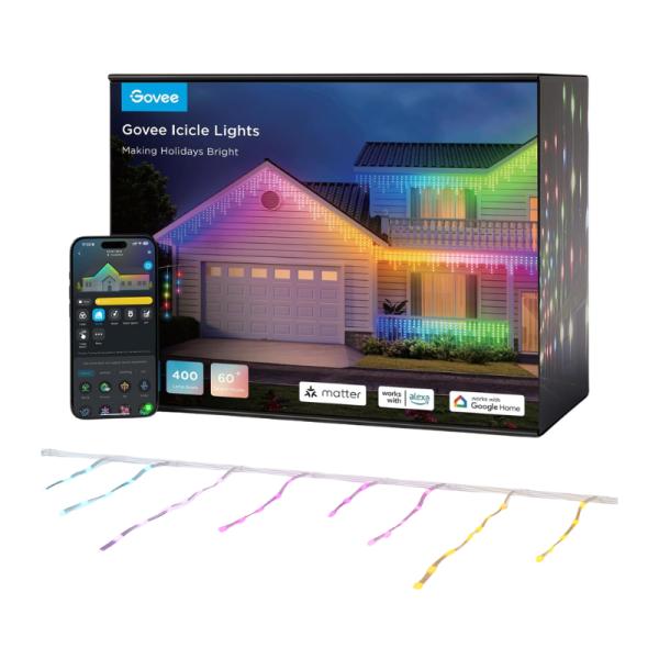 LUZ NAVIDEÑA INTELIGENTE GOVEE A PRUEBA DE AGUA 10M BLUETOOTH Y WIFI H70D11D1