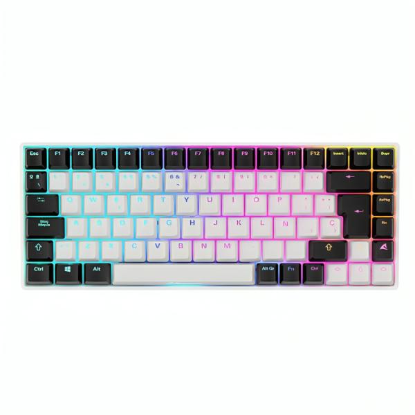 TECLADO GAMING RGB SHARKOON SKILLER SGK50 S3 TKL MEC&Aacute;NICO AL&Aacute;MBRICO USB ESPA&Ntilde;OL SWITCH AMARILLO 4044951039685 BLANCO