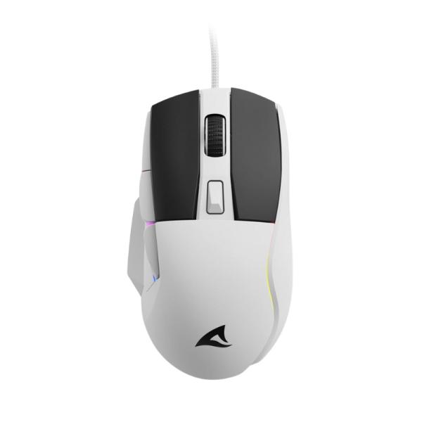MOUSE GAMING SHARKOON SGM35 AL&Aacute;MBRICO USB 6400 DPI 4044951040223 BLANCO