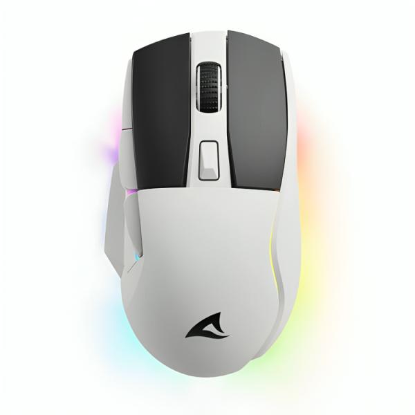 MOUSE GAMING RGB SHARKOON SGM50W INALÁMBRICO 2.4 GHZ 6400 DPI 4044951040247 BLANCO