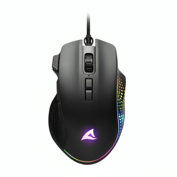 MOUSE GAMING RGB SHARKOON SHARK FORCE 3 AL&Aacute;MBRICO USB 12800 DPI 4044951040254 NEGRO