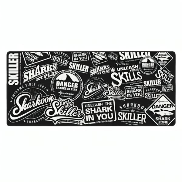 MOUSE PAD GAMING SHARKOON SGP2 XXL TELA Y GOMA 4044951028429 NEGRO/BLANCO