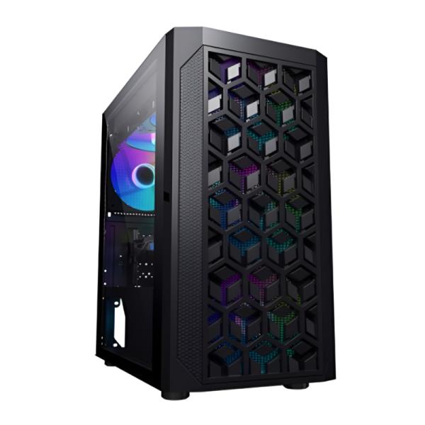 CASE GAMING EAGLE WARRIOR CG06AKRA001C MINI TOWER SIN VENTILACIÓN INCLUIDA CON VIDRIO LATERAL Y MALLA FRONTAL NEGRO