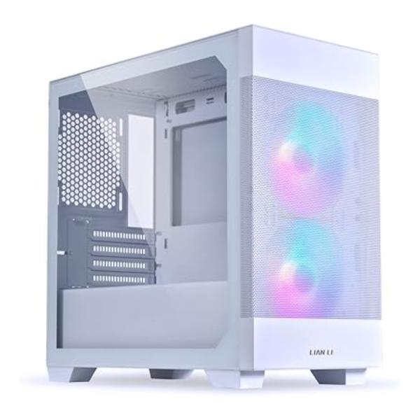 CASE GAMING RGB LIAN LI LANCOOL 205M MESH MINI TOWER 2 VENTILADORES DE 140MM Y 1 DE 120MM CON VIDRIO LATERAL + PANEL FRONTAL DE MALLA G99.OE744MS.10 BLANCO