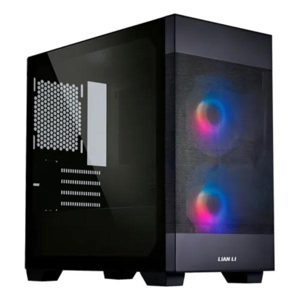 CASE GAMING RGB LIAN LI LANCOOL 205M MESH MINI TOWER 2 VENTILADORES DE 140MM Y 1 DE 120MM CON VIDRIO LATERAL + PANEL FRONTAL DE MALLA G99.OE744MX.10 NEGRO
