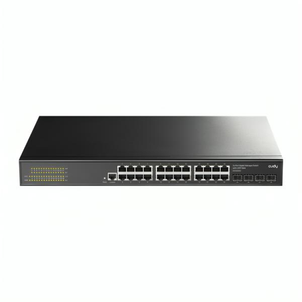 SWITCH CUDY GS2024S2 1.0   PUERTOS 24 × GBE/ 4 × SFP DE 1,25 G 1 GBPS  ADMINISTRABLE DE CAPA 2 NEGRO