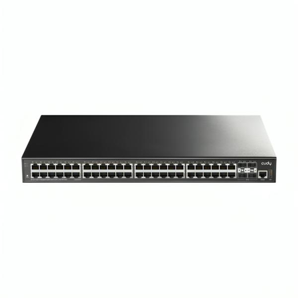 SWITCH  CUDY  GS5048S4 1.0  PUERTOS 48 × GbE/ 4 × SFP+ DE 10 G  ADMINISTRABLE L3 NEGRO