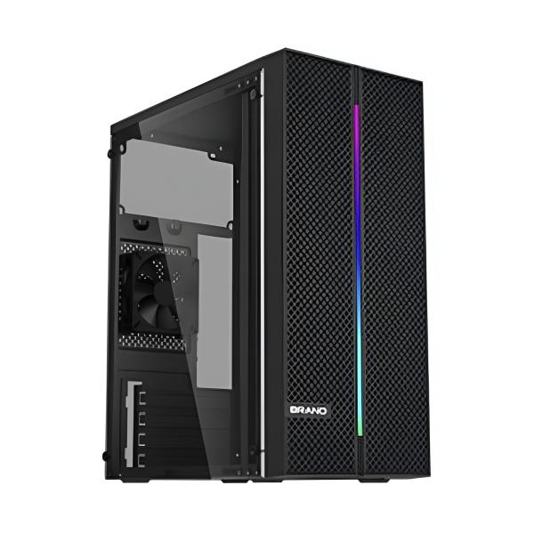 CASE GAMING EAGLE WARRIOR CM26KTRA001C  MINI TOWER SIN VENTILACIÓN INCLUIDA CON PANEL ACRÍLICO LATERAL Y BARRA DE LUZ CON FUENTE DE PODER 600W NEGRO