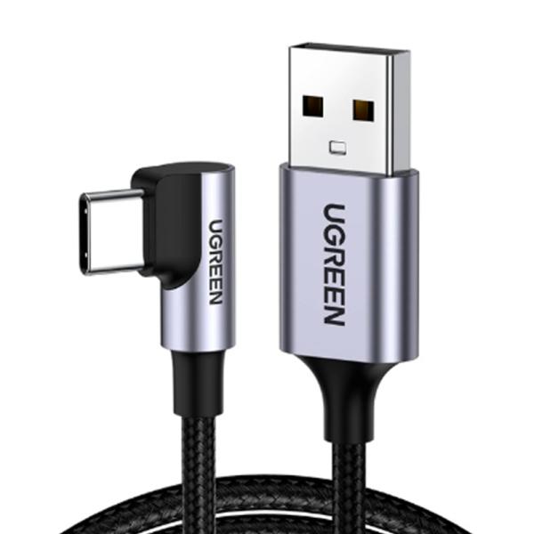 CABLE UGREEN US284 USB-A A USB-C ANGULO RECTO 1M 50941 GRIS