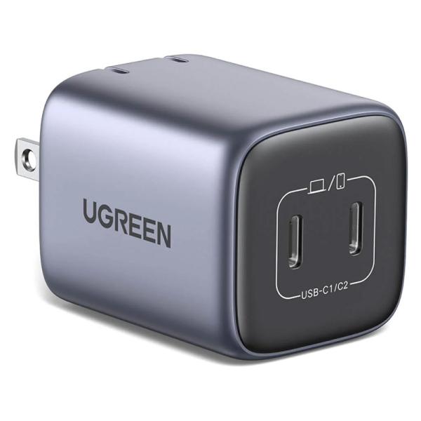 CARGADOR DE PARED UGREEN CD294 NEXODE 2 PUERTOS USB-C 45W 90572 GRIS