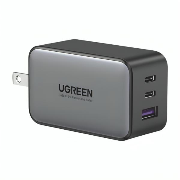 CARGADOR DE PARED UGREEN CD244 2 PUERTOS USB-C Y 1 PUERTO USB-A CARGA RAPIDA TOTAL DE 65W 10334