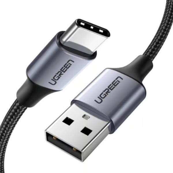 CABLE UGREEN US288 USB-A A USB-C 3A 1M CARGA RAPIDA 60126 NEGRO