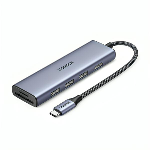 HUB UGREEN CM511 USB-C CON 3 PUERTOS USB-A 3.0 1 PUERTO HDMI Y PUERTO PARA TARJETAS SD/TF 20956A