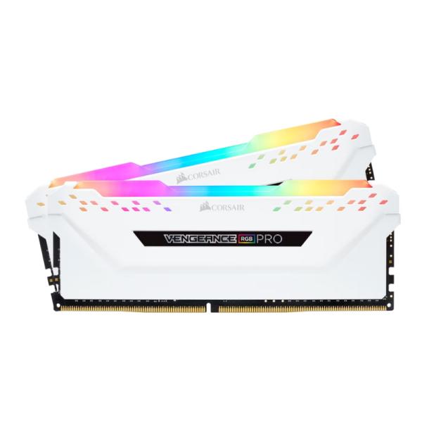 MEMORIA RAM PC 32GB(2X16GB) CORSAIR VENGEANCE RGB PRO DDR4 3200MHZ CL16 1.35V CMW32GX4M2E3200C16W BLANCO