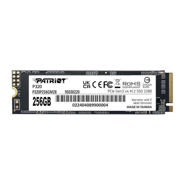 HD INTERNO SOLIDO 256GB PATRIOT P320 M.2 2280 PCIE GEN3 X4 2200MB/S / 1200MB/S P320P256GM28 NEGRO