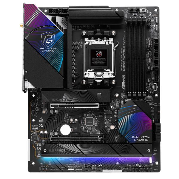 TARJETA MADRE ASROCK X870 RIPTIDE WIFI AM5 ATX DDR5 NEGRO/MORADO