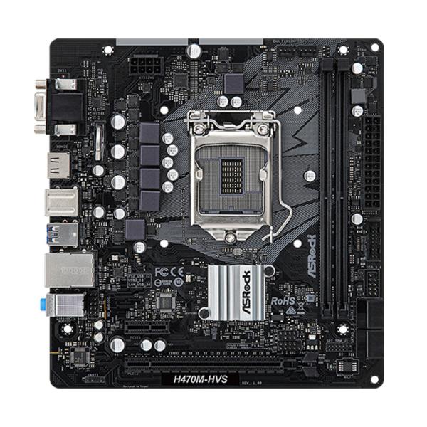 TARJETA MADRE ASROCK H470M-HVS LGA1200 MICRO-ATX DDR4 90-MXBG60-A0UAYZ NEGRO