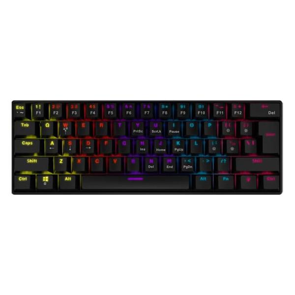 TECLADO GAMING RGB ADATA XPG SUMMONER MINI MEC&Aacute;NICO AL&Aacute;MBRICO USB SWITCH ROJO INGL&Eacute;S SUMMONERMINI61RD-BKCES NEGRO