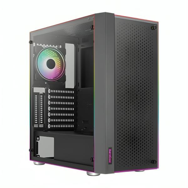 CASE GAMING RGB AEROCOOL SKRIBBLE-G-BK-V1 MID TOWER VENTILADORES 3 DE 120MM CON VIDRIO LATERAL Y MALLA FRONTAL ACCM-PB28033.11 NEGRO