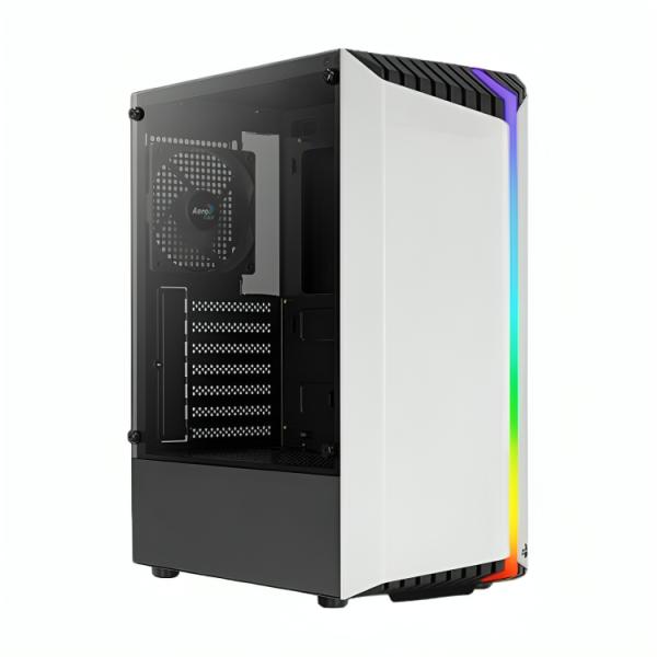 CASE GAMING RGB AEROCOOL BIONIC-G-WT-V2 MID TOWER VENTILADOR 1 DE 120MM CON VIDRIO LATERAL ACCM-PV34113.21 BLANCO