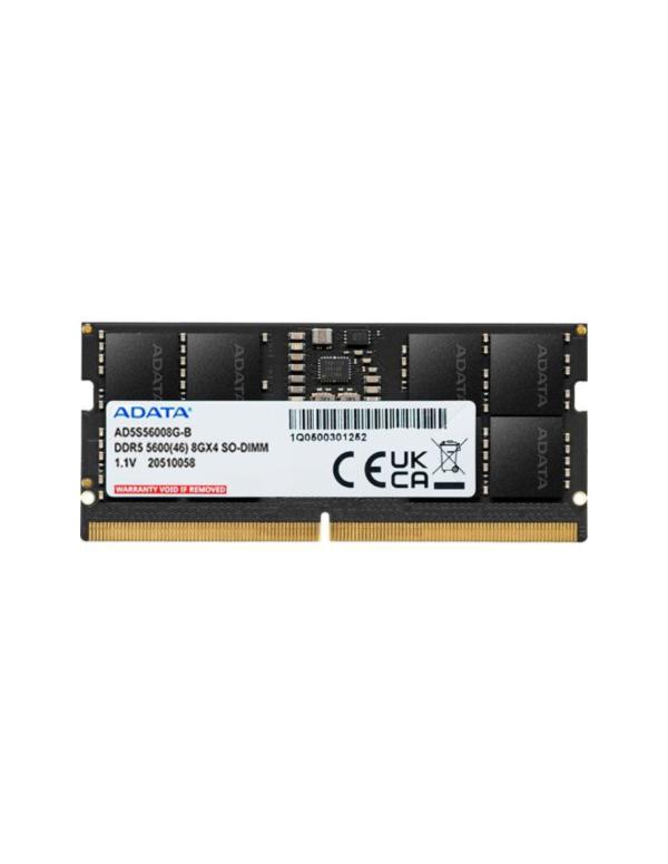 MEMORIA RAM PARA LAPTOP 8GB ADATA AD5S56008G-S DDR5 5600MHZ CL46 1.1V NEGRO