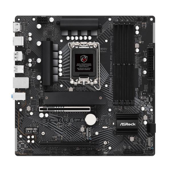 TARJETA MADRE GAMING ASROCK B760M PG LIGHTNING LGA1700 MICRO ATX DDR5 MB-B760M PGL NEGRO