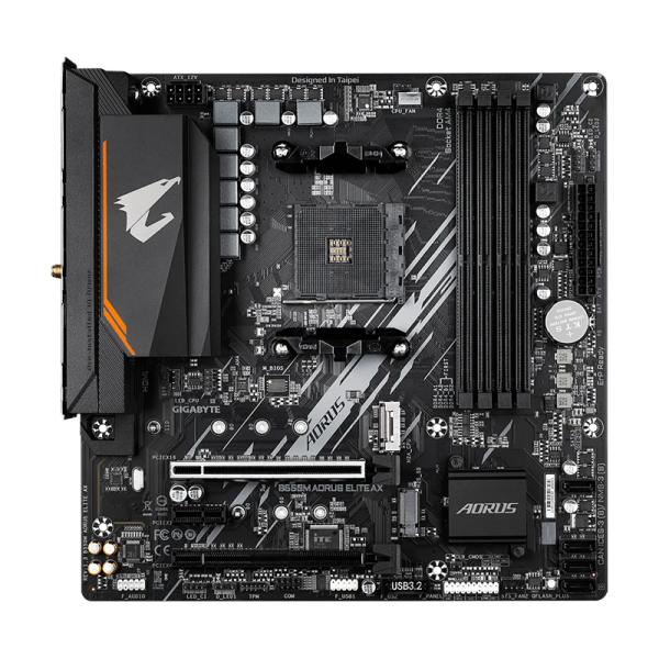 TARJETA MADRE GIGABYTE B550M AORUS ELITE AX AM4 MICRO-ATX DDR4 NEGRO
