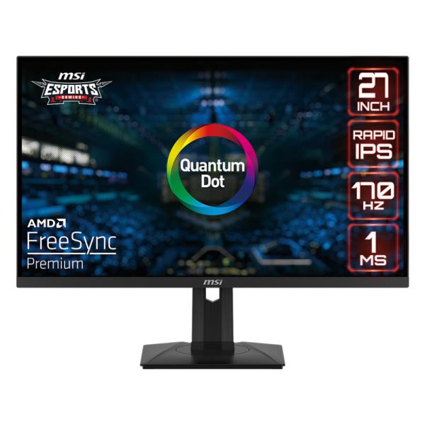 MONITOR 27" MSI G27QPF QD 2560 x1440 170HZ 1MS HDMI DISPLAY PORT USB-C FREESYNC 9S6-3CC29H-027