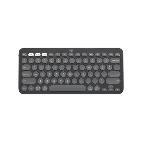 TECLADO  LOGITECH PEBBLE KEYS 2 K380S MEMBRANA INAL&Aacute;MBRICO BLUETOOTH INGLES 920-011775 NEGRO