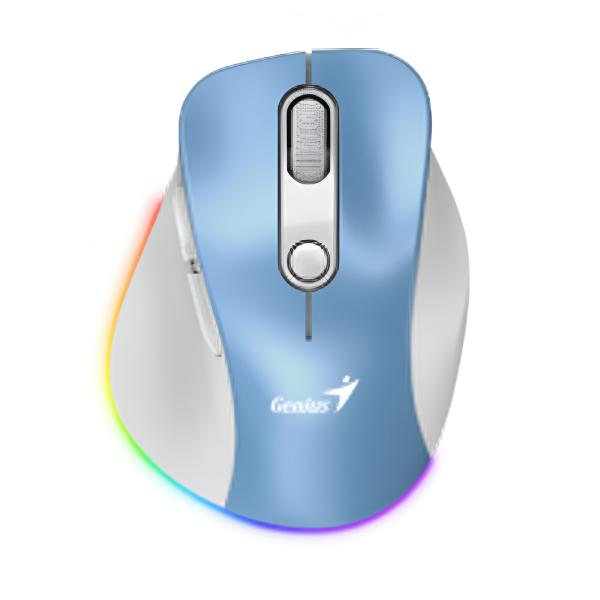 MOUSE RGB GENIUS ERGO 9000S PRO INALÁMBRICO BLUETOOTH 2400 DPI  31030039401 CELESTE