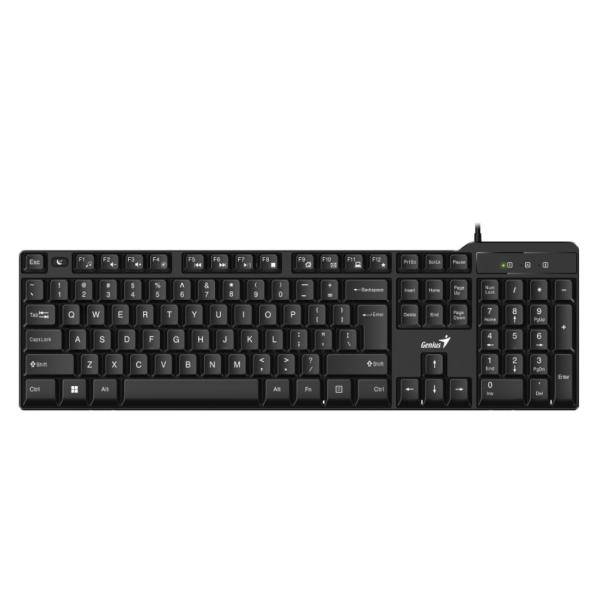 TECLADO GENIUS KB-100X MEMBRANA AL&Aacute;MBRICO USB ESPA&Ntilde;OL 31310049401 NEGRO