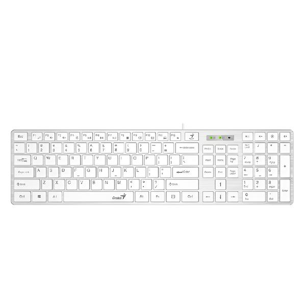 TECLADO GENIUS SLIMSTAR 126 MEMBRANA AL&Aacute;MBRICO USB ESPA&Ntilde;OL 31310017409 BLANCO