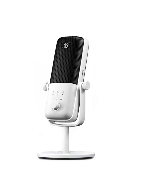 MICRÓFONO GAMING ELGATO WAVE 3 USB-C PARA STREAMING Y GRABACIÓN 10MAB9911 BLANCO