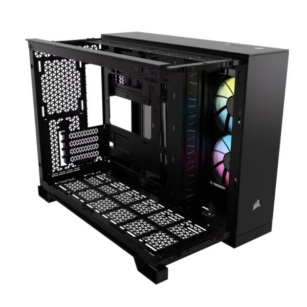 CASE GAMING RGB CORSAIR iCUE LINK 2500X MID TOWER VENTILADORES 2 DE 120MM CON VIDRIO LATERAL Y FRONTAL CC-9011267-WW NEGRO