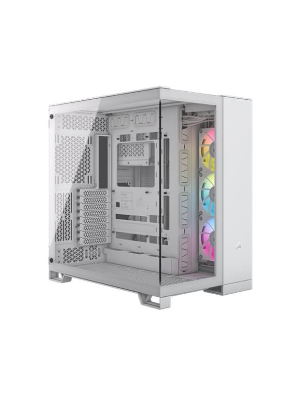 CASE GAMING RGB CORSAIR ATX iCUE LINK 6500X MID TOWER VENTILADORES 3 DE 120M CON VIDRIO LATERAL CC-9011270-WW BLANCO